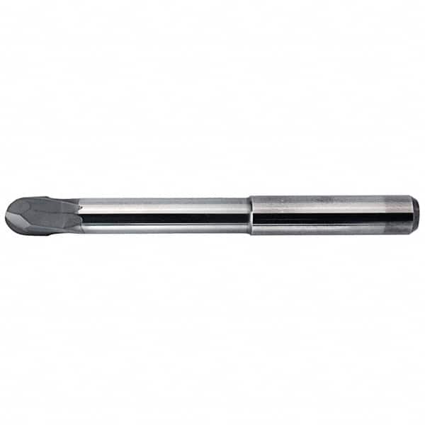 Kennametal - 3mm Diam, 3mm LOC, 2 Flute Solid Carbide Ball End Mill - AlTiN Finish, Single End, 70mm OAL, 6mm Shank Diam, Ball Flute - Americas Industrial Supply