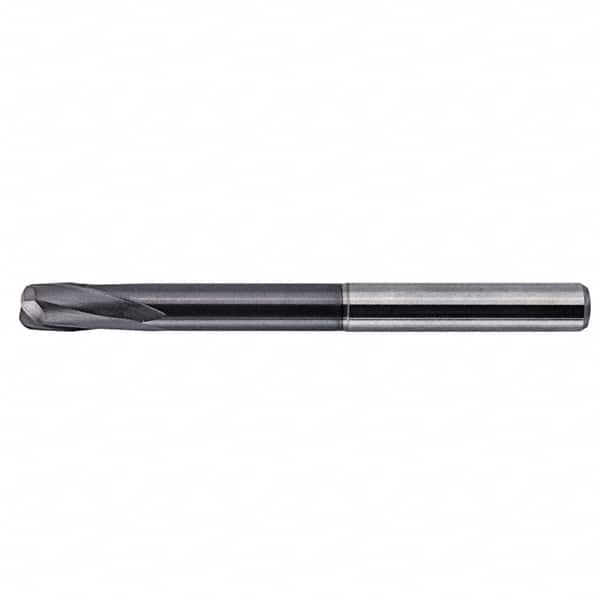 Kennametal - 4mm, 2 Flute, Single End, Solid Carbide, 0.5mm Corner Radius End Mill - 80mm OAL, 20° Helix, Right Hand Flute, 4mm LOC, Right Hand Cut, 19.5mm Extended Reach - Americas Industrial Supply