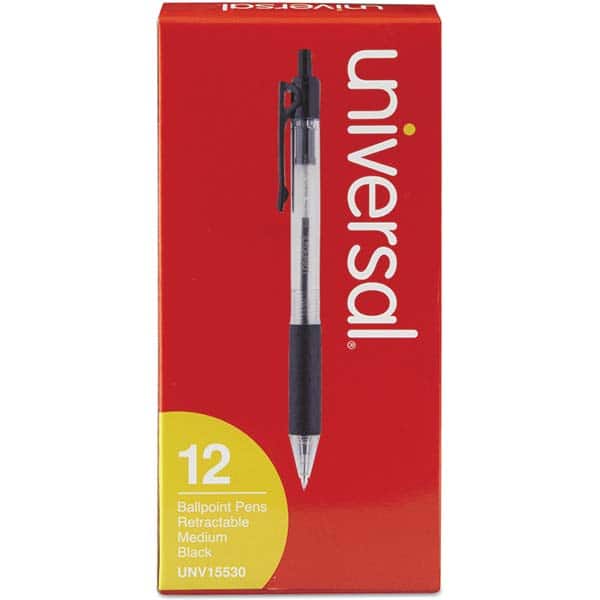 UNIVERSAL - Pens & Pencils Type: Comfort Grip Retractable Pen Color: Black - Americas Industrial Supply