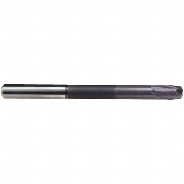 Emuge - 10mm Diam, 8mm LOC, 2 Flute Solid Carbide Roughing & Finishing End Mill - TiAlN Finish, 120mm OAL, 10mm Shank Diam, Cylindrical Shank, 30° Helix, Extra Long Length - Americas Industrial Supply