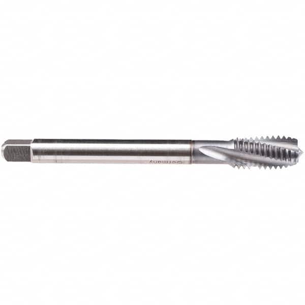 Emuge - 7/16-14 UNC 4 Flute BT Modified Bottoming Spiral Flute Tap - High Speed Steel, TiCN Finish, 3.937" OAL, Right Hand Flute, Right Hand Thread, Series CU459600 - Americas Industrial Supply