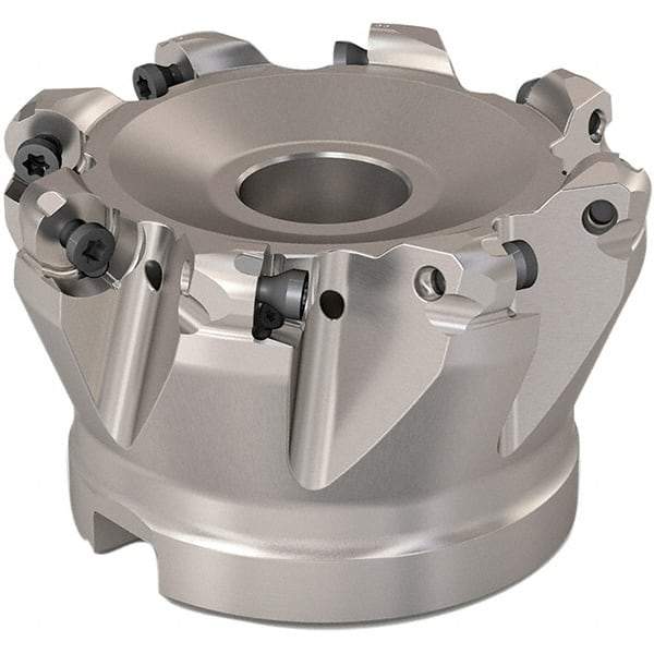 Seco - 68mm Cut Diam, 6mm Max Depth, 27mm Arbor Hole, 8 Inserts, RP..1204 Insert Style, Indexable Copy Face Mill - R220.29 Cutter Style, 10,000 Max RPM, 50mm High, Through Coolant, Series R220.29 - Americas Industrial Supply