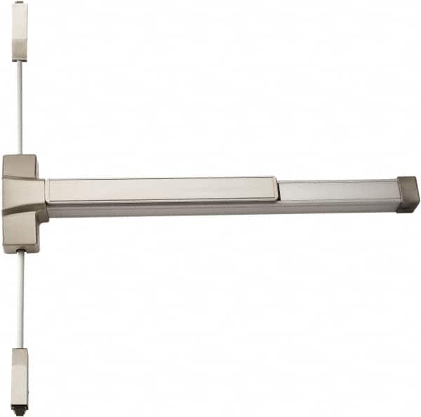 PDQ - Nonhanded, Surface Vertical Rod - Antimicrobial Coated, Satin Stainless Steel Finish, 30 to 36" Door Width, Grade 1 - Americas Industrial Supply