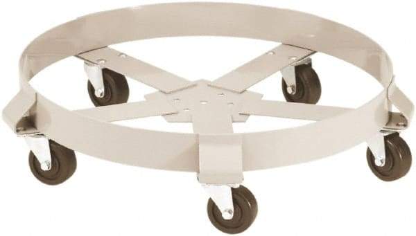 PRO-SOURCE - 1,250 Lb Load Capacity, 55 Gal Drum Dolly - 23-1/2" Wide x 6-1/2" High, Plastic Wheels - Americas Industrial Supply