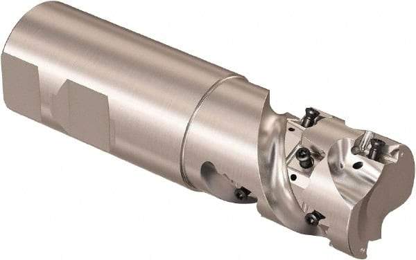 Seco - 1" Cutting Diam, 1" Shank Diam, 8mm Max Depth of Cut, Straight Shank Indexable Copy End Mill - 2 Inserts, LOEX Insert, R217.94 Toolholder - Americas Industrial Supply