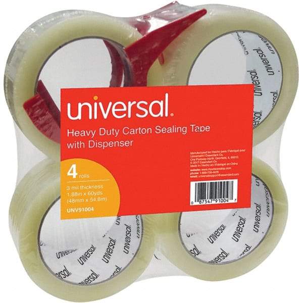 Universal One - 48mm Wide x 3mm Thick x 54.8m Long, 91004 Box Sealing & Label Protection Tape - Clear - Americas Industrial Supply