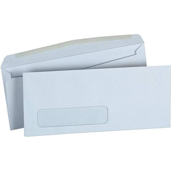 UNIVERSAL - 4.13" Long x 9.63" Wide Gummed Flap Plain White Envelope with Window - White - Americas Industrial Supply