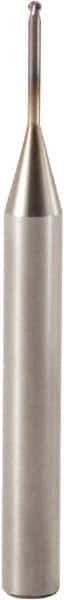 Seco - 1.5mm Diam, 1.13mm LOC, 2 Flute Solid Carbide Ball End Mill - MEGA-T Finish, Single End, 6mm Shank Diam, Spiral Flute - Americas Industrial Supply