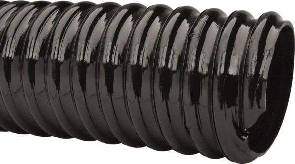 Made in USA - 2-1/2" ID, 28 Hg Vac Rating, 65 psi, PVC Vacuum & Duct Hose - 100' Long, Black, 7" Bend Radius, -10°F Min - Americas Industrial Supply