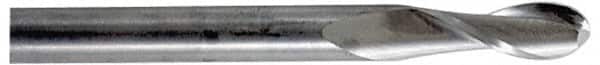 Hertel - 1/2" Diam, 3" LOC, 2 Flute Solid Carbide Ball End Mill - Uncoated, Single End, 6" OAL, 1/2" Shank Diam - Americas Industrial Supply