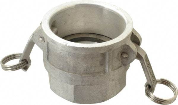 EVER-TITE Coupling Products - 3" Aluminum Cam & Groove Suction & Discharge Hose Female Coupler Female NPT Thread - Part D, 2" Thread, 125 Max psi - Americas Industrial Supply