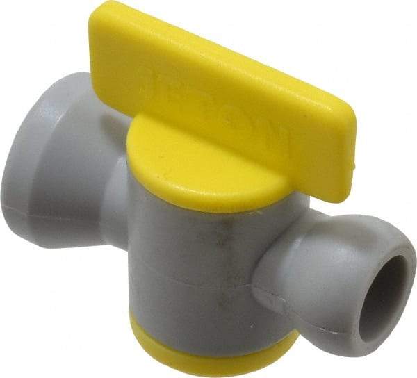 Value Collection - 2 Piece, 1/4" ID Coolant Hose Connection Valve - Male to Female Connection, POM Body, Unthreaded, Use with Snap Together Hose Systems - Americas Industrial Supply
