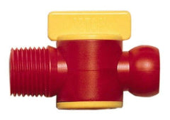 Value Collection - 2 Piece, 3/8" ID Coolant Hose BSPT Valve - Male to Female Connection, POM Body, 3/8 BSPT, Use with Snap Together Hose Systems - Americas Industrial Supply