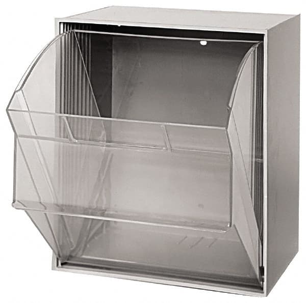 Quantum Storage - 11-13/16" Wide x 13-7/8" High x 11-7/8" Deep, Small Parts Tip Out Stacking Bin Organizer - Polystyrene Frame, 1 Compartments, 11-1/16" Wide x 13-5/8" High x 8-7/8" Deep Bin - Americas Industrial Supply