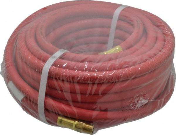 Continental ContiTech - 1/4" ID x 0.527" OD 50' Long Multipurpose Air Hose - MNPT x MNPT Ends, 250 Working psi, -40 to 190°F, 1/4" Fitting, Red - Americas Industrial Supply