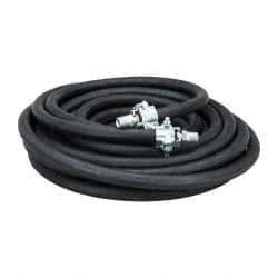 Continental ContiTech - 50' Long, 1/2" Fitting, Male NPT Fitting, -40 to 450°F, Synthetic Rubber High Temp & High Pressure Hose - 1/2" Inside x 1-1/16" Outside Diam, Black, 250 psi - Americas Industrial Supply