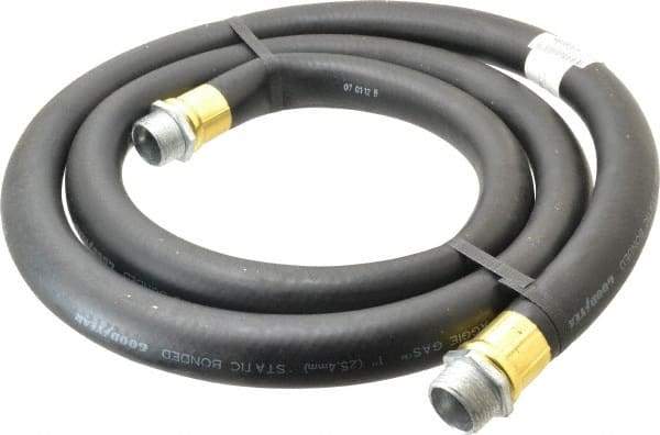 Continental ContiTech - 1" ID x 1-1/8" OD x 8' OAL, NPT Male x Male Petroleum Transfer Hose - 100 Max Working psi, 1" Fitting, Black - Americas Industrial Supply