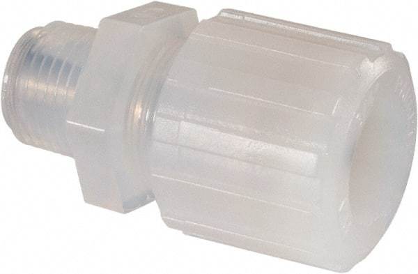 NewAge Industries - 3/4" Tube OD, PFA PTFE Plastic Compression Tube Male Connector - 1/2 NPT Pipe, 500°F Max, 1/2 Thread - Americas Industrial Supply