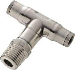 Legris - 5/32" Outside Diam, 1/8 NPT, Stainless Steel Push-to-Connect Male Branch Tee - 435 Max psi, FKM O-Ring, Tube to Male NPT - Americas Industrial Supply