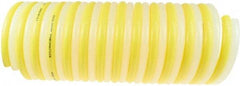 Coilhose Pneumatics - 3/8" ID, 50' Long, Yellow & Natural Nylon Coiled & Self Storing Hose - 165 Max psi, No Fittings - Americas Industrial Supply