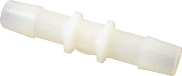 Made in USA - 3/8" Barb, Nylon Single Barbed Tube Splicer - Natural - Americas Industrial Supply