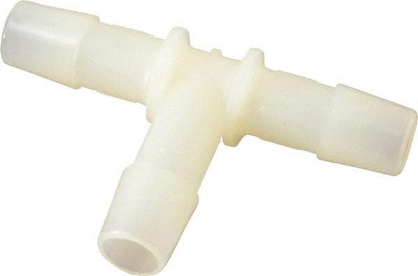 Made in USA - 3/8" Barb, Nylon Single Barbed Tube Tee - Natural - Americas Industrial Supply