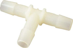 Made in USA - 3/8" Barb, Nylon Single Barbed Tube Tee - Natural - Americas Industrial Supply