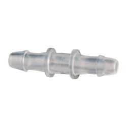 Made in USA - 3/32" Barb, Polypropylene Single Barbed Tube Splicer - Natural - Americas Industrial Supply