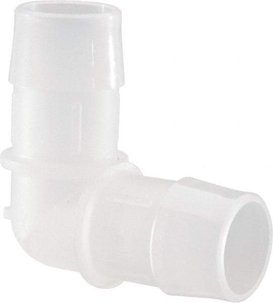 Made in USA - 1" Barb, Polypropylene Single Barbed Tube Elbow - Natural - Americas Industrial Supply