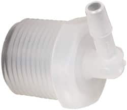 Made in USA - 1/4" Barb, 1/4, Polypropylene Single Barbed Tube Elbow - Natural, Male - Americas Industrial Supply