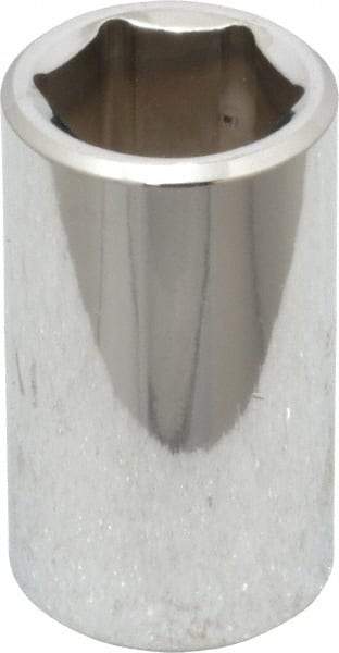 Proto - 1/2" Drive, Standard Hand Socket - 6 Points, 1-1/2" OAL, Chrome Finish - Americas Industrial Supply