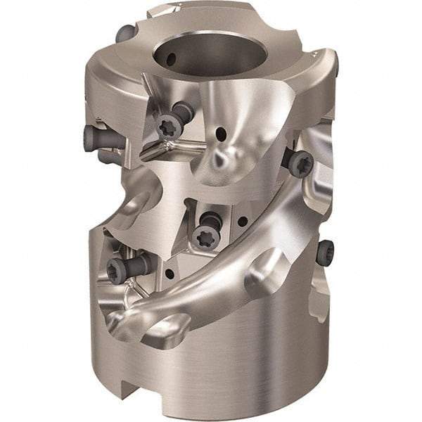 Seco - 12 Inserts, 50.7mm Cut Diam, 1" Arbor Diam, 47mm Max Depth of Cut, Indexable Square-Shoulder Face Mill - 90° Lead Angle, 70mm High, LOEX-12 Insert Compatibility, Through Coolant, Series R220.94 - Americas Industrial Supply