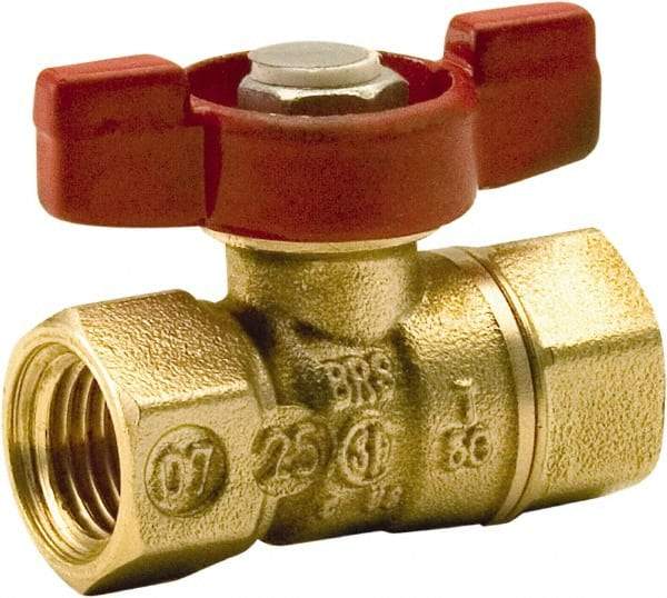 Legend Valve - 1/8" Pipe, Standard Port, Lead Free Brass Standard Ball Valve - 2 Piece, FNPT x FNPT Ends, Tee Handle, 400 WOG, 125 WSP - Americas Industrial Supply
