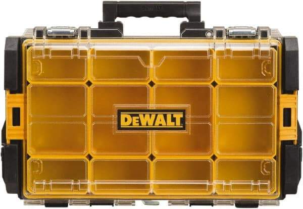 DeWALT - 12 Compartment Tool Organizer - 13-1/8" Wide x 4-1/2" Deep x 21-5/8" High, Polycarbonate, Black - Americas Industrial Supply