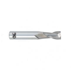 1/2 Dia. x 3 Overall Length 2-Flute .045 C/R Solid Carbide SE End Mill-Round Shank-Center Cutting-Uncoated - Americas Industrial Supply
