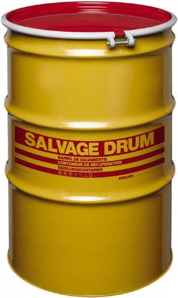 Made in USA - 85 Gallon Cylindrical Carbon Steel Open Head Drum - 37" High x 26" Diam - Americas Industrial Supply