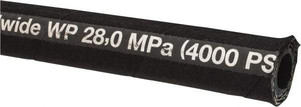 Parker - -8 Hose Size, 1/2" ID, 4,000 psi Work Pressure Hydraulic Hose - Synthetic Rubber, -40°F to 250°F - Americas Industrial Supply