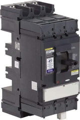 Square D - 600 Volt, 600 Amp, Automatic Molded Case Switch - 3, 4 Pole, 100 at 480 VAC kA Interrupting Rating, Plug In Connection, 5.51 Inch Wide x 6.61 Inch Deep x 13.38 Inch High - Americas Industrial Supply