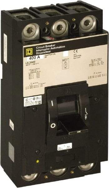 Square D - 400 Amp, 600 V, 3 Pole, Panel Mount Molded Case Circuit Breaker - Thermal Magnetic Trip, Multiple Breaking Capacity Ratings - Americas Industrial Supply