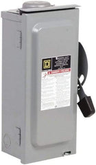 Square D - 60 Amp, 240 V, 2 Pole Fused Safety Switch - NEMA 3R, 10 hp at 240 VAC (Single Phase), 15 hp at 240 VAC (Triple Phase), DPST Contact Form - Americas Industrial Supply