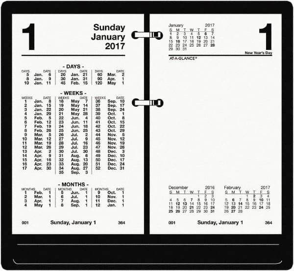 AT-A-GLANCE - 730 Sheet, 3-1/2 x 6", Financial Desk Calendar Refill - White - Americas Industrial Supply