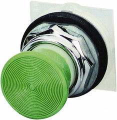 Schneider Electric - 1.18 Inch Mount Hole, Extended Straight, Pushbutton Switch Only - Round, Green Pushbutton, Momentary (MO), Weatherproof, Dust and Oil Resistant - Americas Industrial Supply