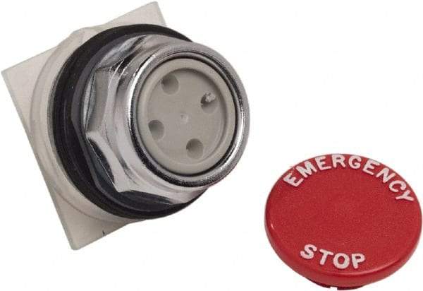 Schneider Electric - 1.18 Inch Mount Hole, Extended Straight, Pushbutton Switch Only - Round, Red Pushbutton, Momentary (MO), Weatherproof, Dust and Oil Resistant - Americas Industrial Supply