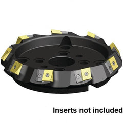 Kennametal - 7 Inserts, 200mm Cut Diam, 60mm Arbor Diam, 21.39mm Max Depth of Cut, Indexable Square-Shoulder Face Mill - 30° Lead Angle, 63mm High, LN_U221012PNSR-__ Insert Compatibility, Series MEGA 60 - Americas Industrial Supply