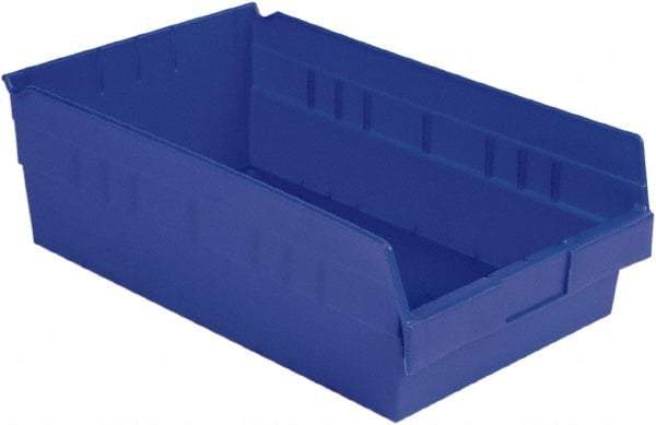 LEWISBins+ - 17-7/8" Deep, Blue Hopper Shelf Bin - 6" High x 11-1/8" Wide x 17-7/8" Long - Americas Industrial Supply