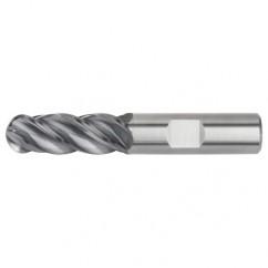1/8x1/8x1/2x2 Ball Nose 4FL Carbide End Mill-Round Shank-AlTiN - Americas Industrial Supply