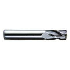 3/8 Dia. x 2-1/2 Overall Length 4-Flute .020 C/R Solid Carbide SE End Mill-Round Shank-Center Cut-AlTiN - Americas Industrial Supply