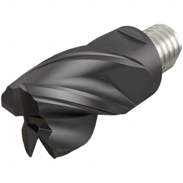 Iscar - MM EC Grade IC908 Carbide End Milling Tip Insert - TiAlN/TiN Finish, 12 Flutes, 25mm Cutting Diam, 28mm Depth of Cut, 43mm Extension - Americas Industrial Supply