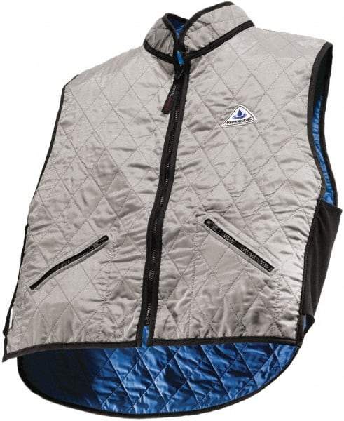 Techniche - Size XS, Silver Cooling Vest - Zipper Front, Nylon, HyperKewl - Americas Industrial Supply