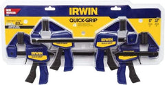 Irwin - 12" Capacity, 2-7/16" Throat Depth Carbon Steel Bar Clamp - 140 Lb Clamping Pressure - Americas Industrial Supply